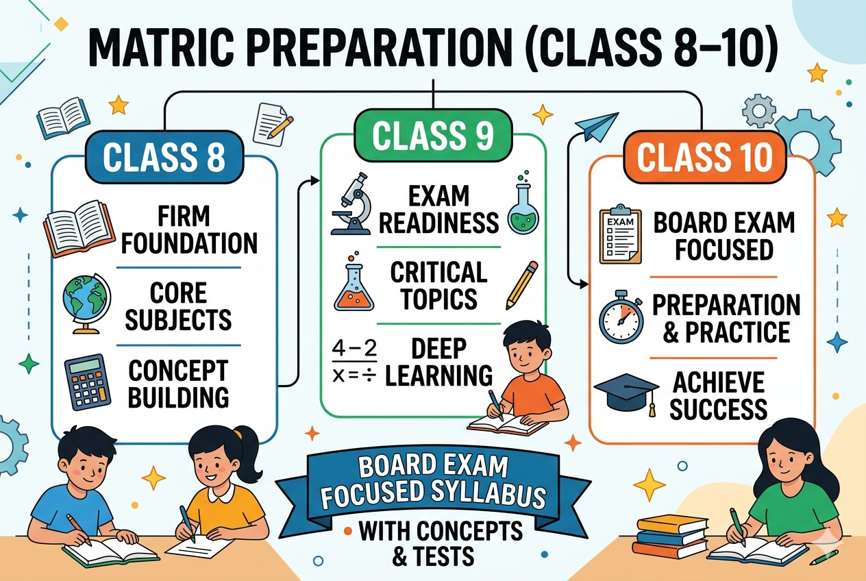 PAH Academy Class 8 to 10 Matric Board Preparation Course